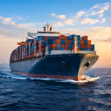 Commercial cargo vessel at sea