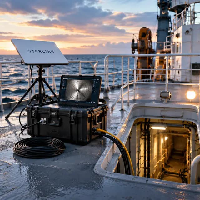 Satellite dish for maritime backhaul connectivity